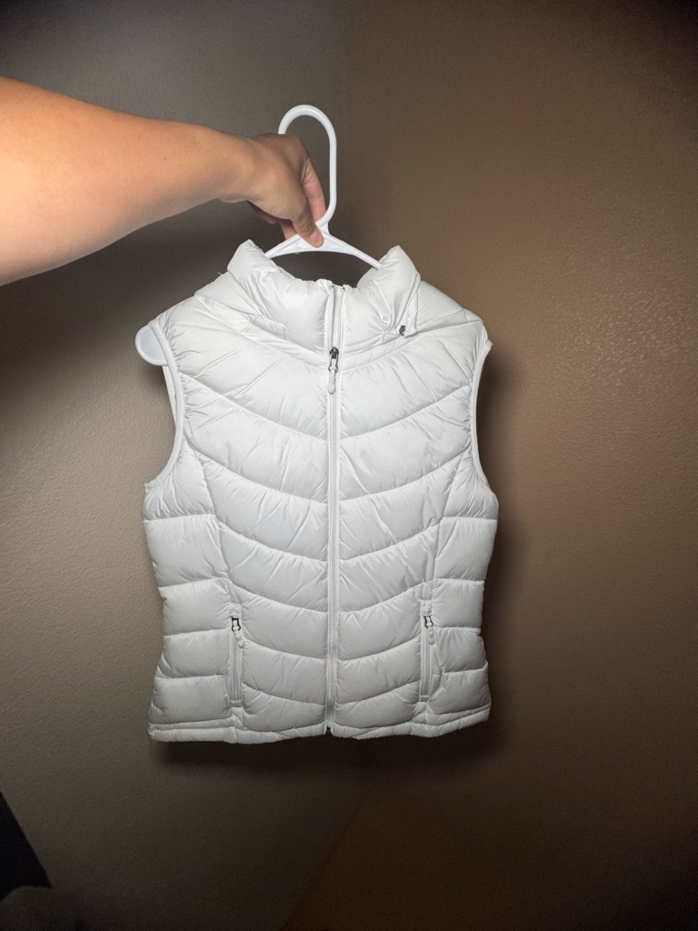 Charter Club White Quilted Puffer Vest